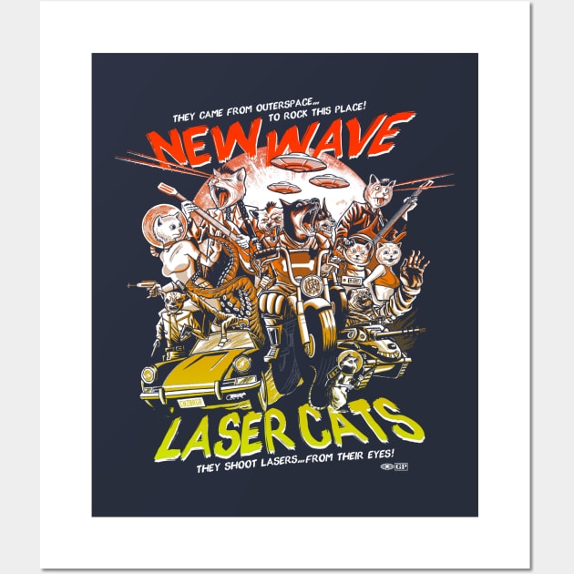 New Wave Laser Cats Wall Art by GiMETZCO!